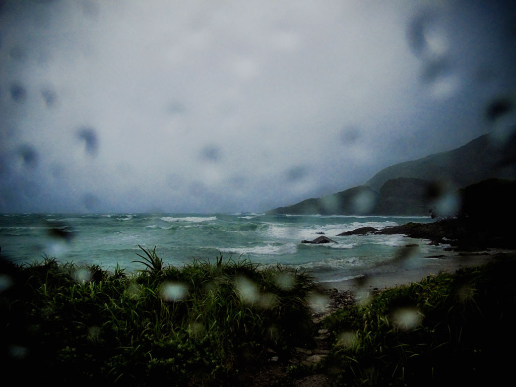 台風接近中の屋久島